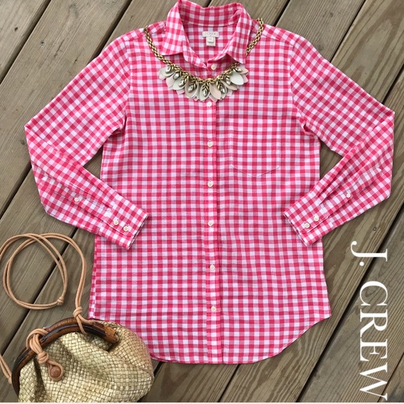 J. Crew Tops - J. Crew Seersucker Gingham Plaid Button Up